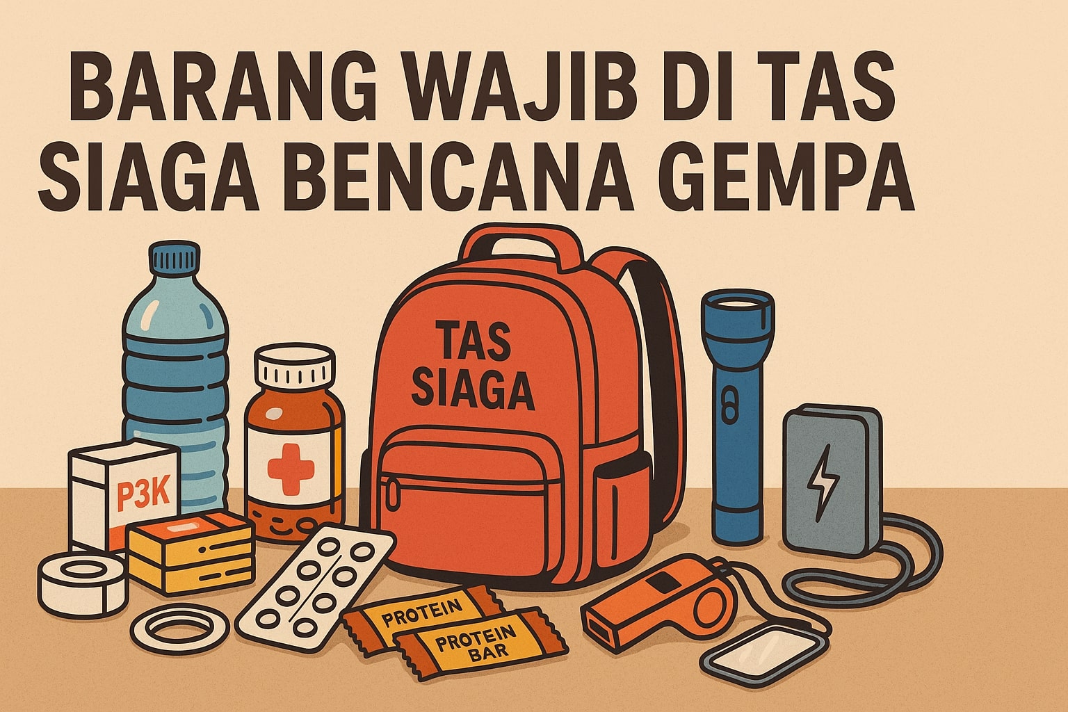 Barang Wajib di Tas Siaga Bencana Gempa