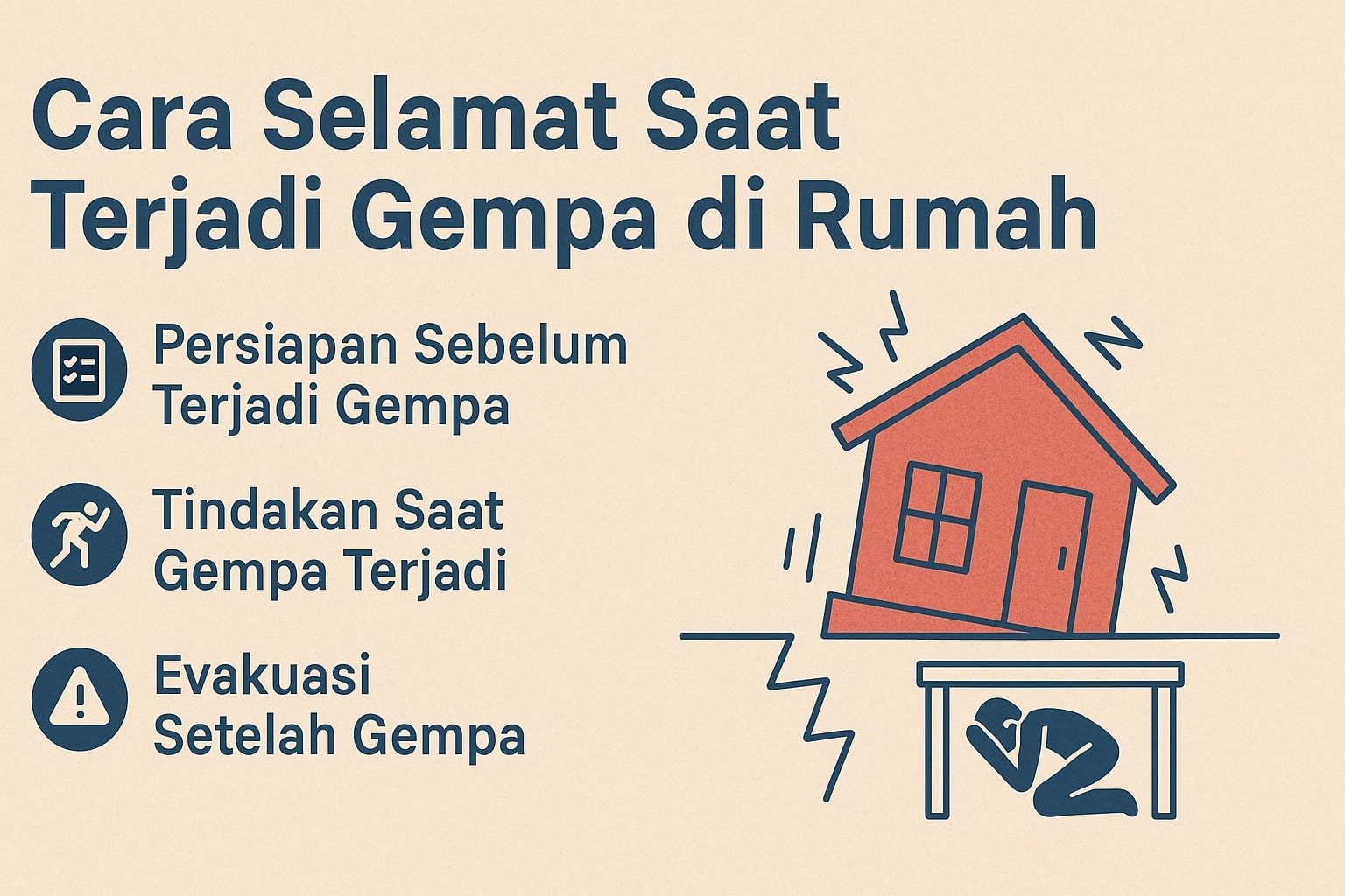 Cara Selamat Saat Terjadi Gempa di Rumah