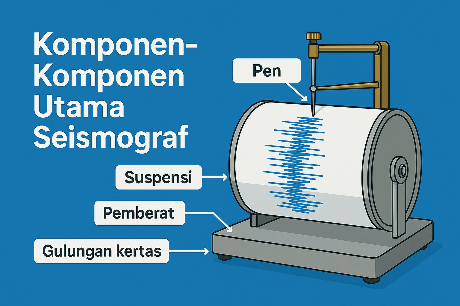 Komponen-Komponen Utama Seismograf